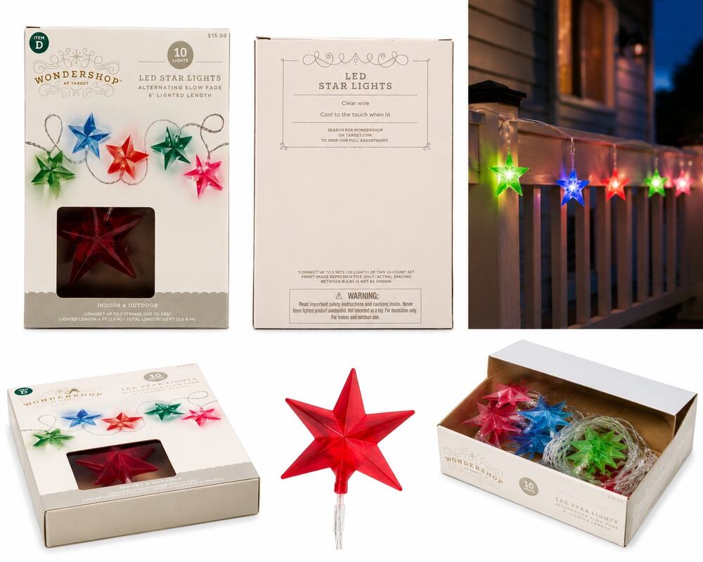 Wondershop at Target 10-Count LED Star String Lights – Indoor/Outdoor